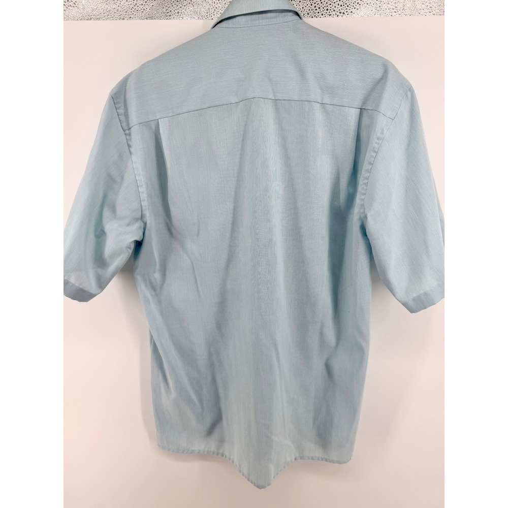 Olymp Luxor Mens Light Blue Short Sleeve Button Down Cotton Shirt Size 15.5 39 - Picture 2 of 5